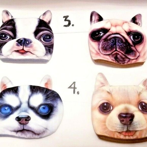 4 PACK DOGS Custom soft FACE COVER Adult teen MASK pup pet tru 3D ears UGA Dawgs - Picture 1 of 8